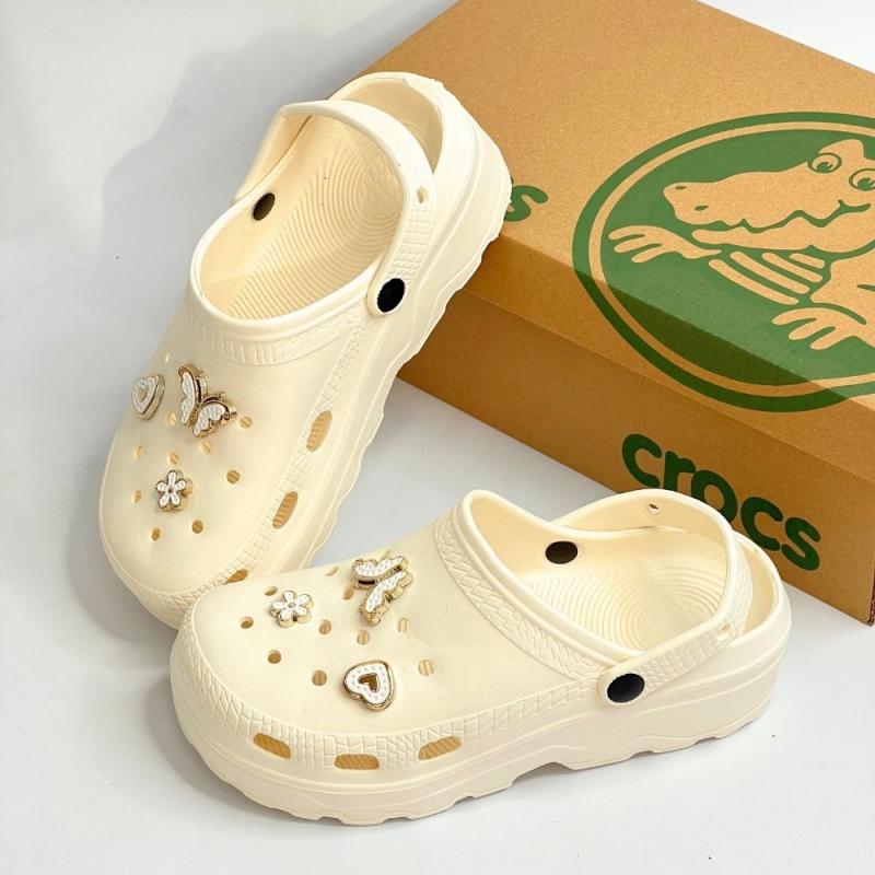 Crocs Tokalı Krem