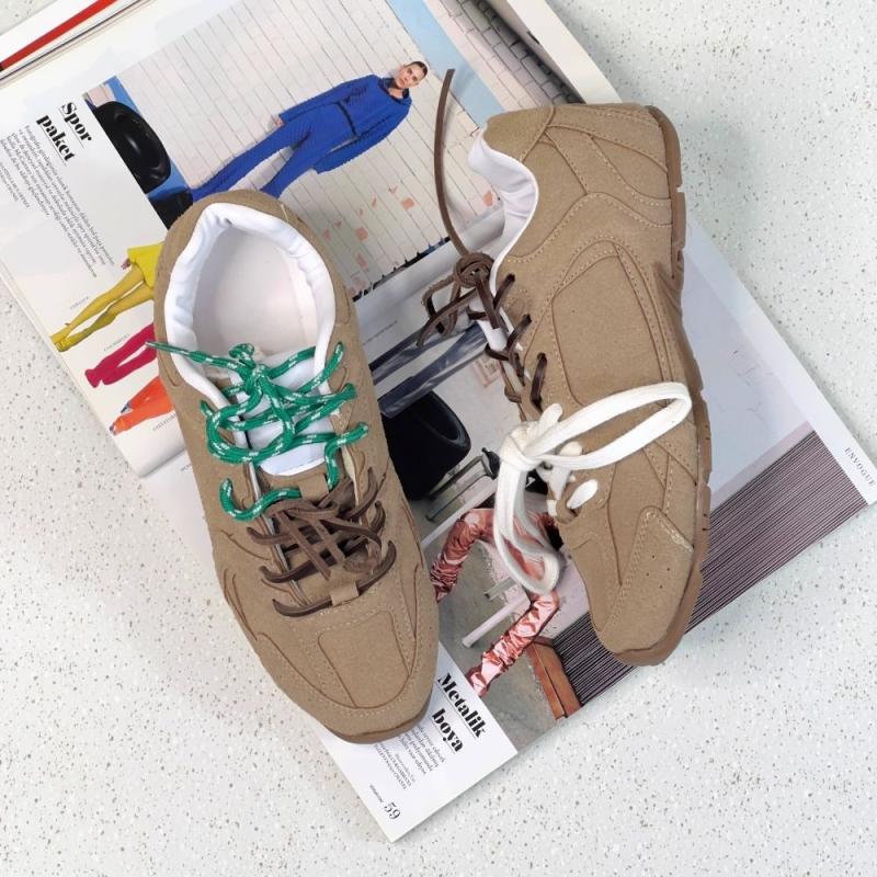 Olessa Çift Bağcıklı Süet Sneaker Koyu Bej